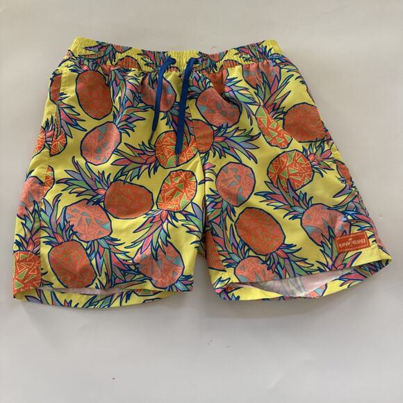 Tipsy Elves Swim Trunks Mens Medium Pineapple All Over Print Beachy Preppy READ - Picture 1 of 9